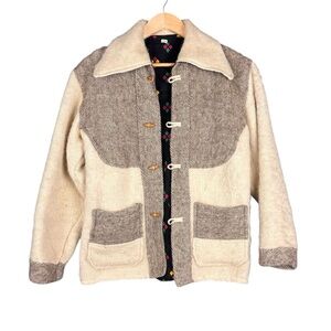 Nicely Wool Blend Two-Tone Toggle Jacket – Sz M (Vintage, Excellent Condition)